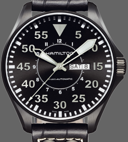 46 mm PVD zwarte Hamilton Khaki Pilot