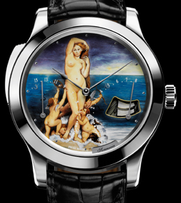 Venus Anadyom�ne van Ingres op de wijzerplaat van de Master Minute Repeater - klik aan voor een grote foto