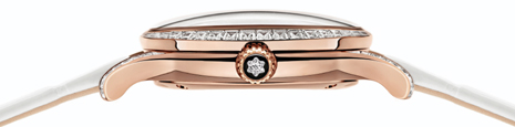 de zijkant van het horloge uit de Montblanc �Collection Princesse Grace de Monaco�