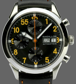 Raidillon Chronograaf, 38 mm in oranje zwart